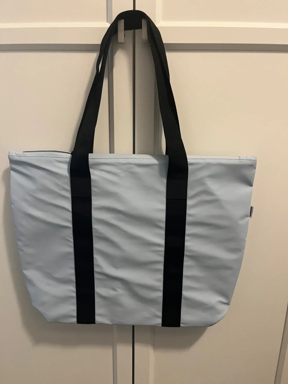 Rains Powder Blue Tote with Black Straps - Picture 2 of 10